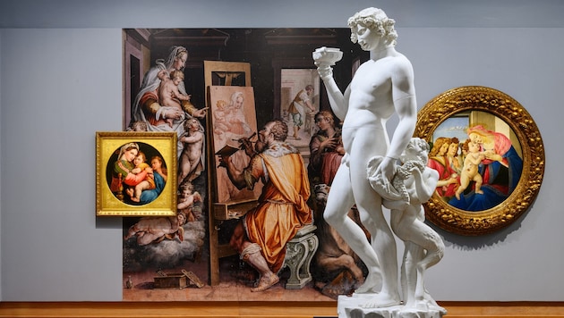 Akademie in Florenz, 1563: Michelangelos „Bacchus“ – Gemälde: Raffael, Vasari, Botticelli