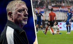 Boris Becker (li.) schimpft über Spaniens Marc Cucurella.