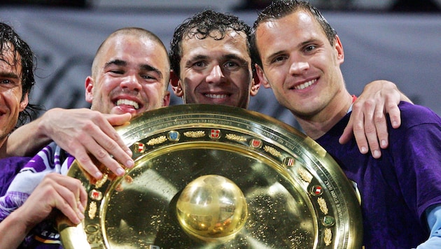 Mit der Austria (v.li.n.re.: Filip Sebo, Mario Tokic, Ernst Dospel) holte Dospel 2006 den ...