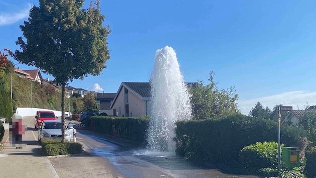 Unfreiwillige Wasserspiele in Wil.