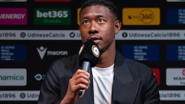 David Alaba bei seiner Präsentation in Udine