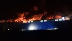 Durch den nächtlichen Angriff fing das Rechenzentrum in Rjasan Feuer.