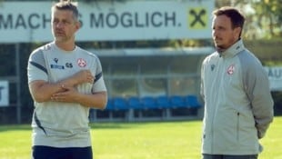 GAK 1902 Ist wieder an der Seite von Trainer Gerald Scheiblehner (l.): GAK-Sportchef Tino Wawra.