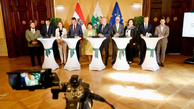 Die steirische Landesregierung stellt das neue Budget vor.