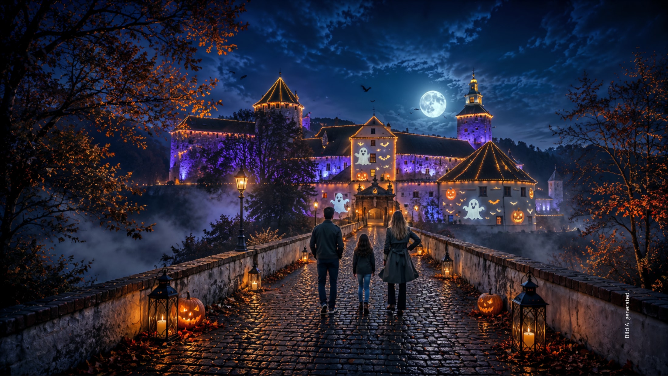Stimmungsvolle Illuminationen verwandeln die historische Kulisse in eine zauberhafte ...