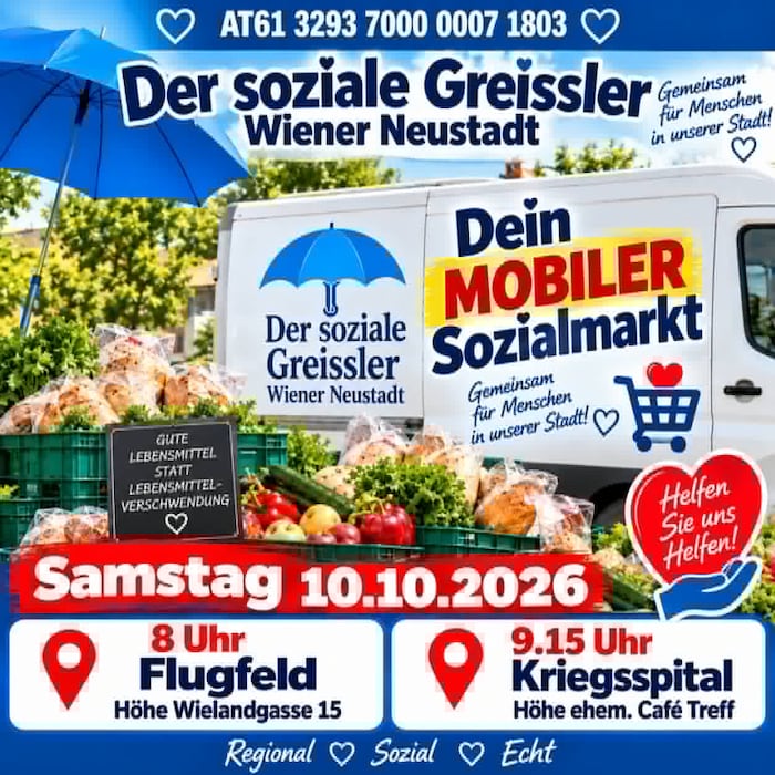 Am Samstag kommt „Der soziale Greissler“ in Wiener Neustadt direkt zu den Menschen.