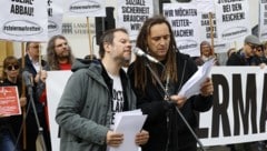 Vertreter der steirischen Kulturszene protestierten in der Grazer Herrengasse.