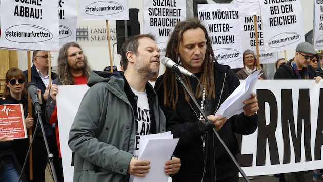 Vertreter der steirischen Kulturszene protestierten in der Grazer Herrengasse.