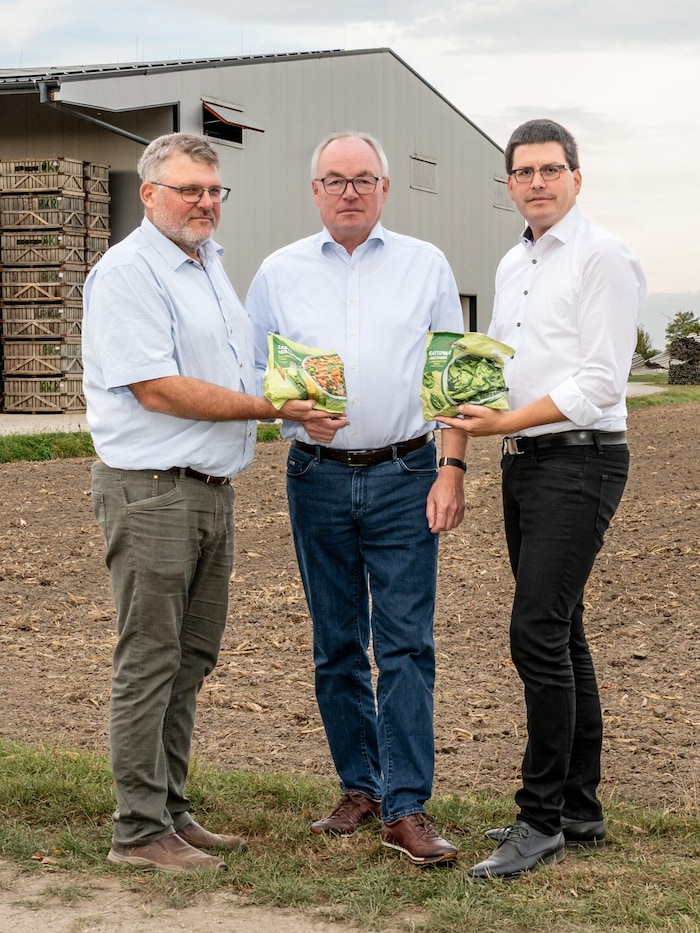 Robert Kriegl, Landwirt in Rutzendorf/Groß-Enzersdorf, Stephan Pernkopf und Lorenz Mayr
