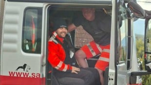 Gerald durfte im Saubermacher-Lkw mitfahren.