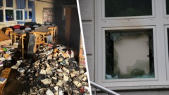 Das Fenster eingeschlagen, eingebrochen und die Schulbibliothek angezündet – am Freitag mussten ...