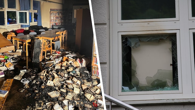Das Fenster eingeschlagen, eingebrochen und die Schulbibliothek angezündet – am Freitag mussten ...