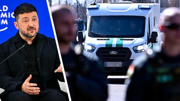 Ein Geheimtransporter für Ukraines Präsident Selenskyi zum Weltwirtschaftsforum nach Davos durch ...