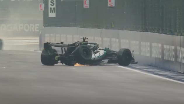 George Russell crashte als Führender im Singapur-Sprint.