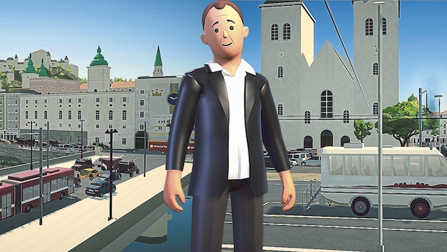 Björnhart Stauinger nennt sich der Charakter im Videospiel „Salzburg Simulator“.