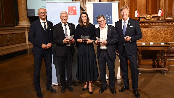 Tirols LH Anton Mattle, Hans K. Reisch, Janine Flock, Jakob Falkner und Julian M. Hadschieff – ...