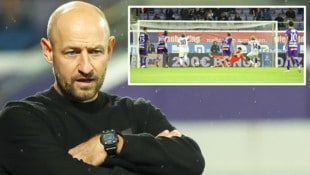 Austria-Coach Stephan Helm konnte die Elfmeter-Entscheidung nicht verstehen.