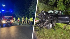 Das Auto wurde komplett demoliert. Die Feuerwehr musste den Lenker aus dem Wrack befreien.