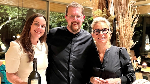 Marietta Stegbuchner (Moët Hennessy) und JRE-Koch Max Leodolter fühlten sich bei Anja Moritz in ...