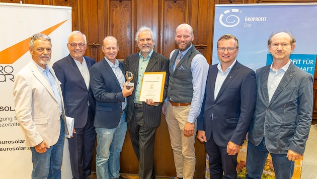 Strahlende Gesichter bei den Vertretern aus Waidhofen an der Thaya über den Solar-Staatspreis. © ...