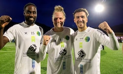 Die Taugler Torschützen: Ogunlade, Federer, Cormehic (von links)