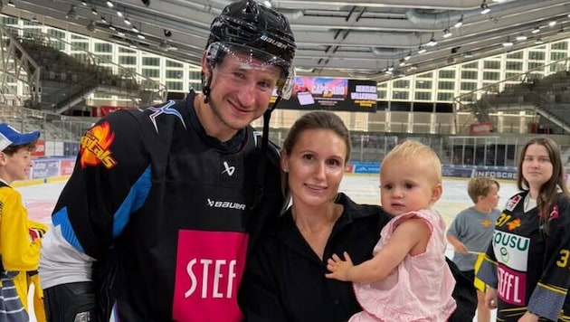 Jakob Lilja mit Ehefrau Isabell und Tochter Elsa.