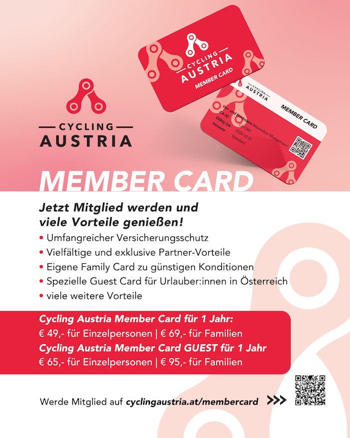 Diese Leistungen erhalten Sie mit der Cycling Austria Member Card.