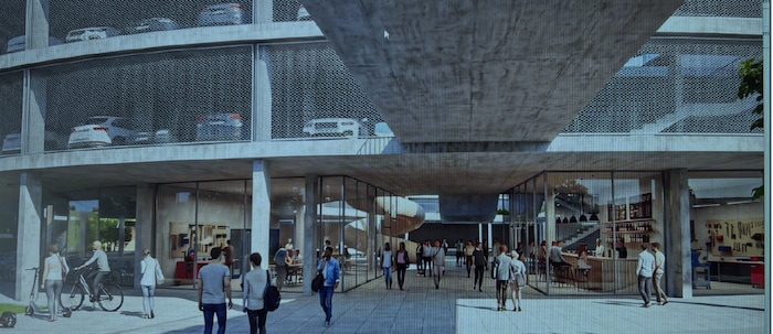 Mobilitätszentrum, Sky-Restaurant, Parkhaus – eine private Gruppe baut das Mobility Center.