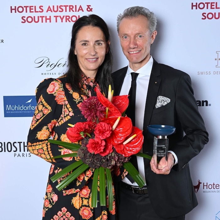 Die Preisträger Katharina und Franz-Josef Pirktl vom Alpenresort Schwarz in Mieming