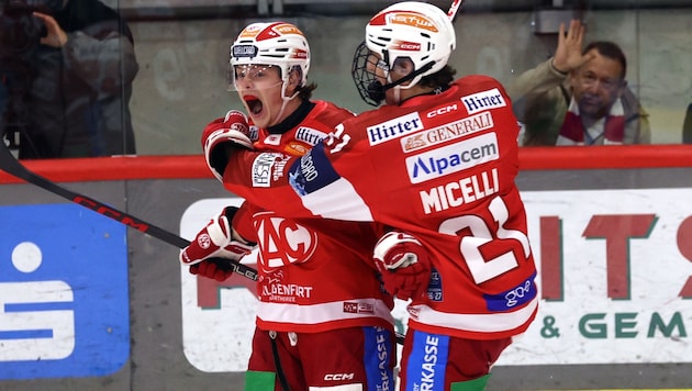 Gegen Salzburg erzielte der 19-jährige David Waschnig (li.) sein viertes Saisontor.