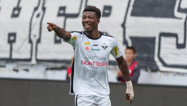 Ousmane Diawara durfte am Sonntag gegen den WAC gleich doppelt jubeln.