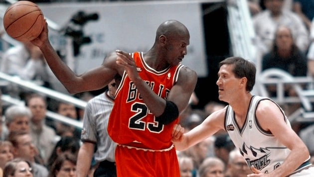 Basketball-Legende Michael Jordan im Match gegen Utah Jazz im Jahr 1998.