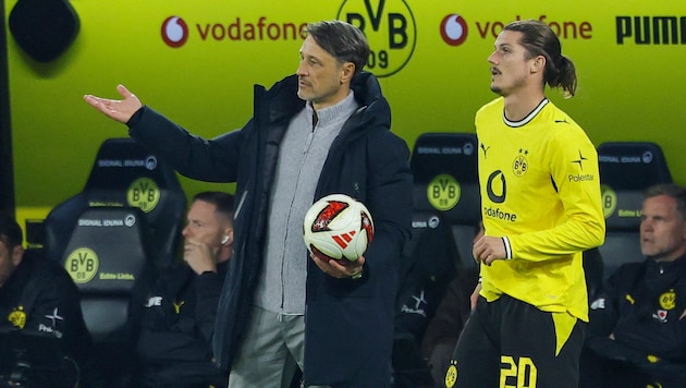 Niko Kovac (l.) mit ÖFB-Legionär Marcel Sabitzer
