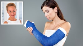 Der Sportgips ist innen ausgepolstert.