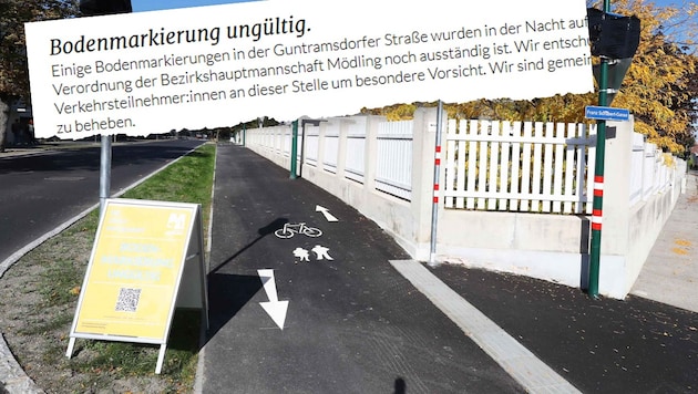 Der Radweg ist offiziell noch nicht gültig – ebenso die Einbahnregelung.