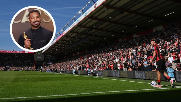 Im kleinsten Premier-League-Stadion ist Oscarpreisträger Michael B. Jordan (kl. Bild) ...