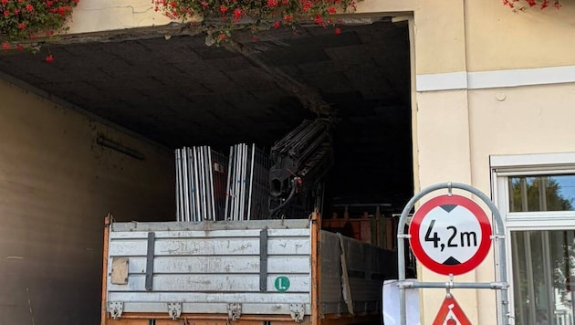 Der Lastwagen kam nicht weiter.