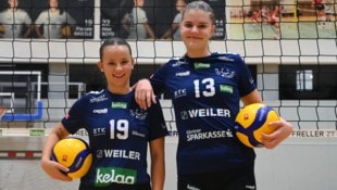 Die 15-jährige Bundesliga-Spielerin Celine Gritzner (re.) mit Teamkollegin Pascale Nagele.