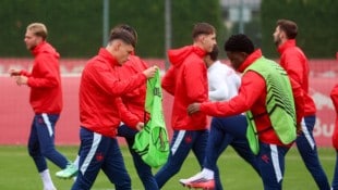 Red Bull Salzburg beim Abschlusstraining am Mittwoch.