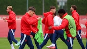 Red Bull Salzburg beim Abschlusstraining am Mittwoch.