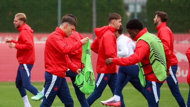 Red Bull Salzburg beim Abschlusstraining am Mittwoch.