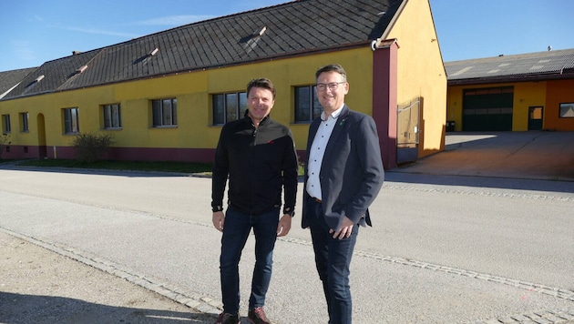 Leader-Obmann Franz Linsbauer (re.) mit Jürgen Schöls