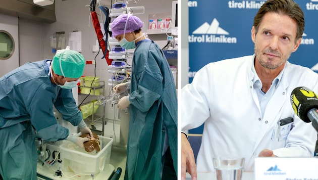 Der Innsbrucker Klinik-Direktor Stefan Schneeberger hat erhoben, wie viele Organe verloren sind, ...