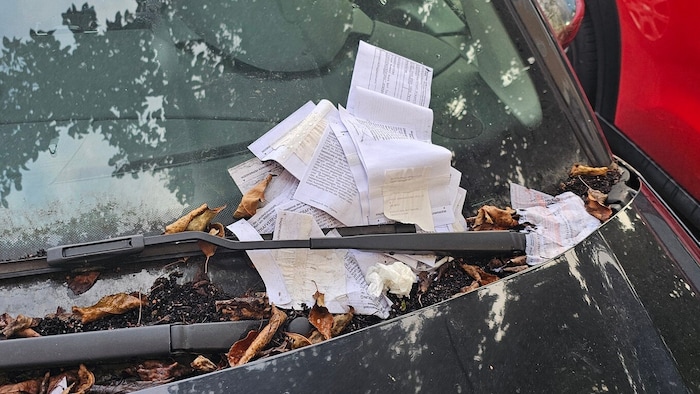 Sogar der Wind bläst die Strafzetteln davon.