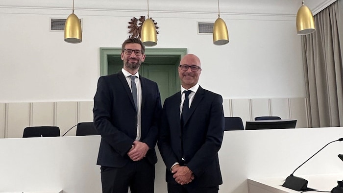 Staatsanwalt Thomas Korntheuer und Richter Gregor Adamovic (re.)