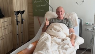 WAC Gequältes Lächeln: Nico Wimmer nach der OP.