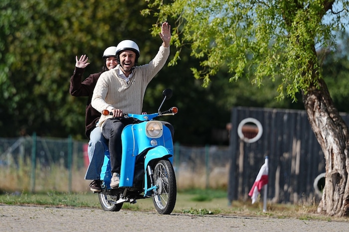 Ulrich Siegmund fuhr mit seiner blauen Schwalbe zum Wahllokal.