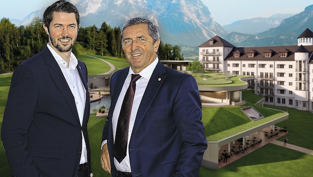 Georg (re.) mit Sohn Thomas Imlauer wollen ihr Haus im Ennstal zum „Leading Spa- und Golfresort“ ...