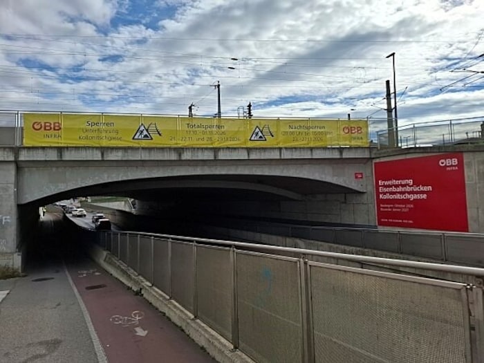 Die Unterführung Kollonitschgasse ist von 17. Oktober bis 1. November 2026 gesperrt.