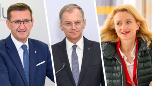 Thomas Stelzer (Mitte) ersetzt Markus Achleitner ein Jahr vor der Wahl durch Christiane ...